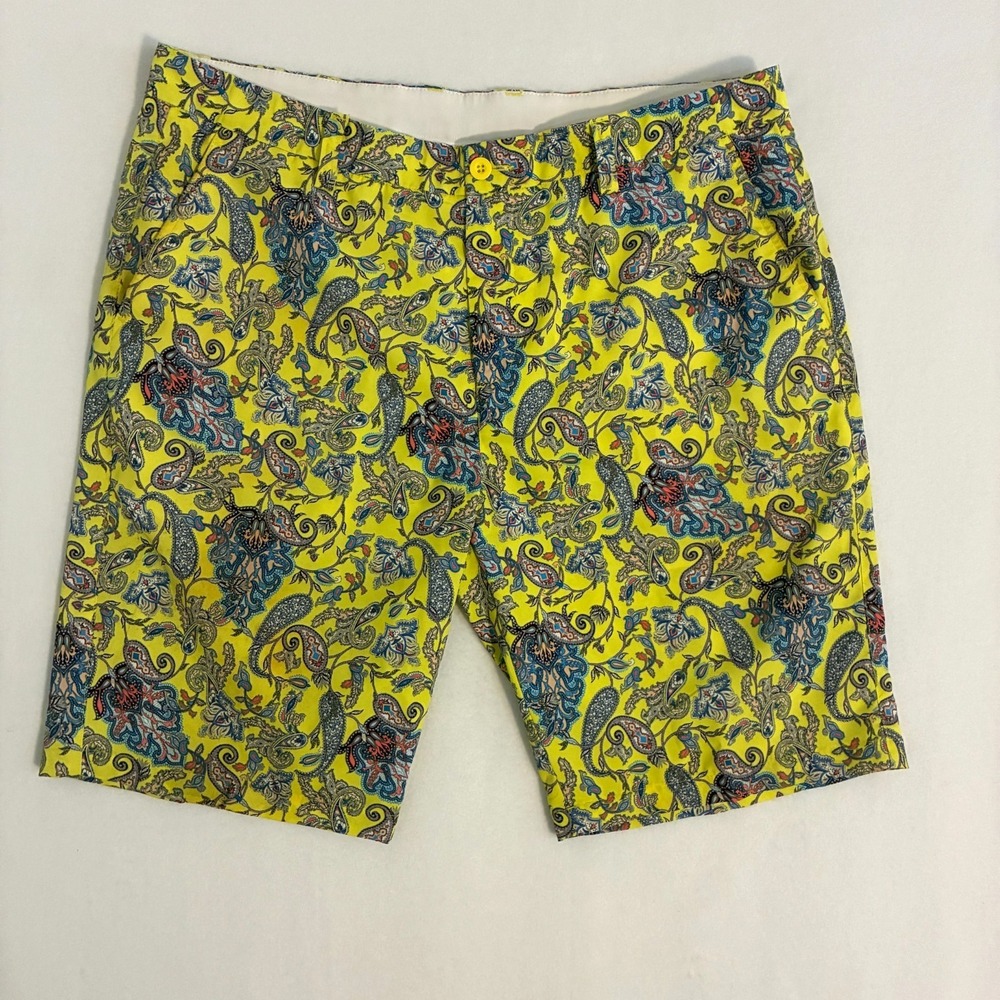 Hreski Golf Chino Shorts Mens Size 38 Colorful Performance Paisley‎ Preppy